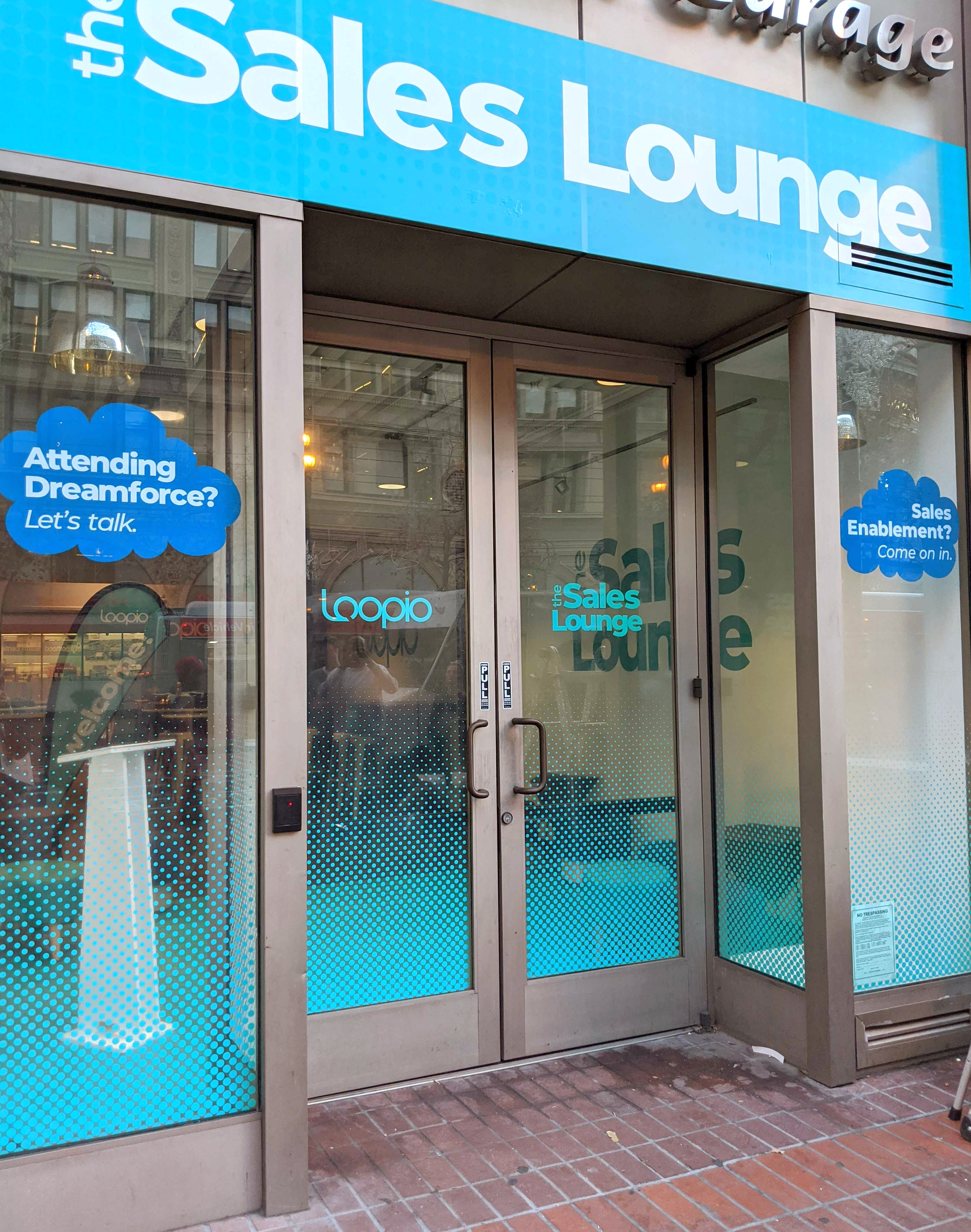 Storefront of the Sales Lounge